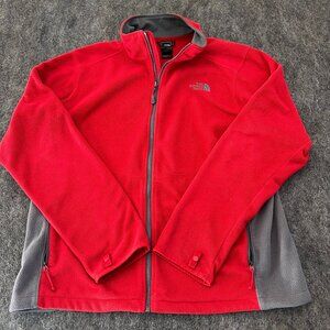 The North Face Mens Large Red/Grey Full Zip Fleece Jacket